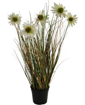 Gazon artificiel chrysanthème pot d'oignon 60 cm ignifugé