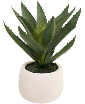 Plante artificielle Aloe Vera 28 cm dans un pot ornemental