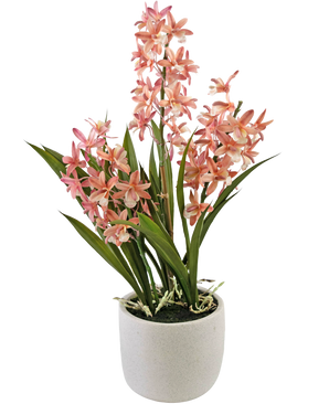 Cymbidium plante artificielle rose 58 cm