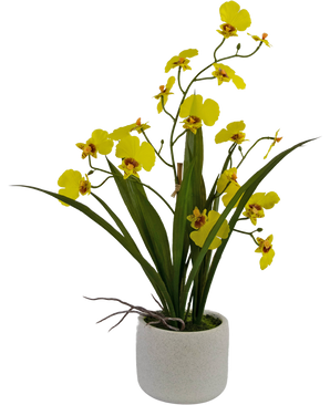 Oncidium artificiel Real Touch 48 cm jaune