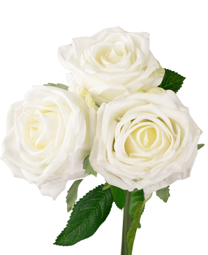 Bouquet de roses artificielles Real Touch blanc 30 cm