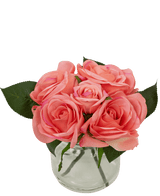 Bouquet de roses artificielles Real Touch rose 18 cm