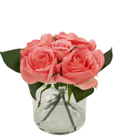 Bouquet de roses artificielles Real Touch rose 18 cm