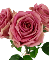 Bouquet de roses artificielles Real Touch rose ancien 30cm