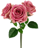 Bouquet de roses artificielles Real Touch rose ancien 30cm