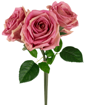 Bouquet de roses artificielles Real Touch rose ancien 30cm