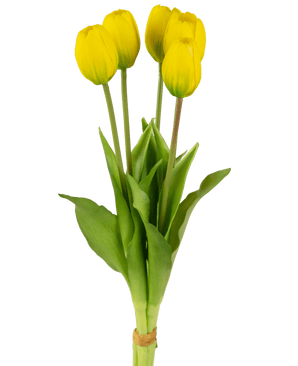 Bouquet de tulipes artificielles Real Touch jaune 40 cm