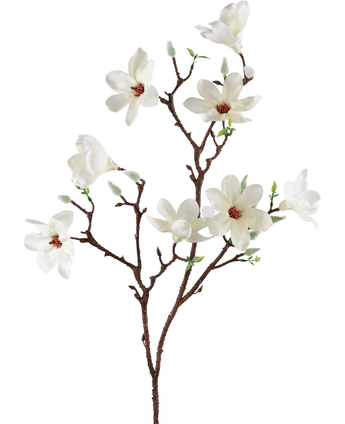 Branche artificielle Magnolia à petites fleurs blanc 89 cm