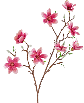 Branche artificielle Magnolia à petites fleurs rose 89 cm