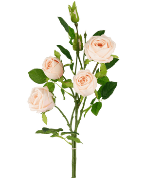 Branche de rose artificielle double Real Touch rose clair 80 cm