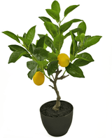 Citronnier artificiel en pot ornemental noir 40 cm