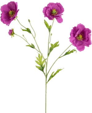 Coquelicot artificiel Real Touch violet 65 cm