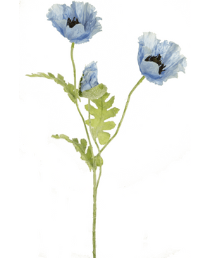 Fleur artificielle Coquelicot 73 cm bleu