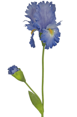 Fleur artificielle Iris 80 cm bleu