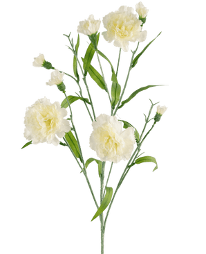 Fleur artificielle grappe d'œillets 70 cm blanc