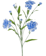 Fleur artificielle grappe d'œillets 70 cm bleu