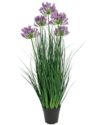 Herbe artificielle violette Agapanthus onion grass pot 90 cm ignifuge