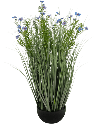 Herbe artificielle violette Gesang Flower onion grass pot 90 cm ignifugée