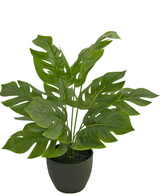 Monstera artificielle 40 cm en pot d'ornement noir