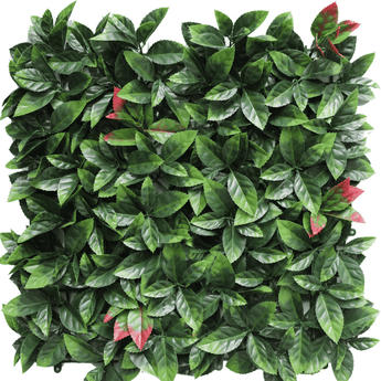 Mur végétal artificiel Photinia rouge 50x50 cm UV