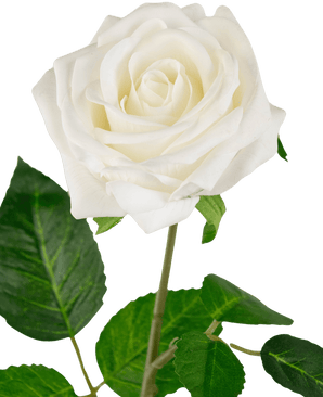 Rose artificielle "Emine" Real Touch Blanc 43cm