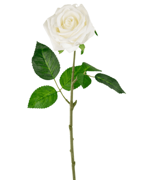 Rose artificielle "Emine" Real Touch Blanc 43cm