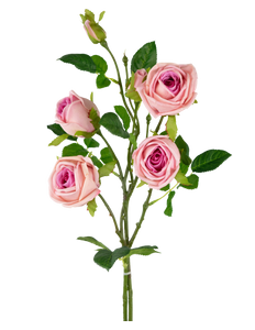 Branche de rose artificielle double Real Touch rose 80 cm