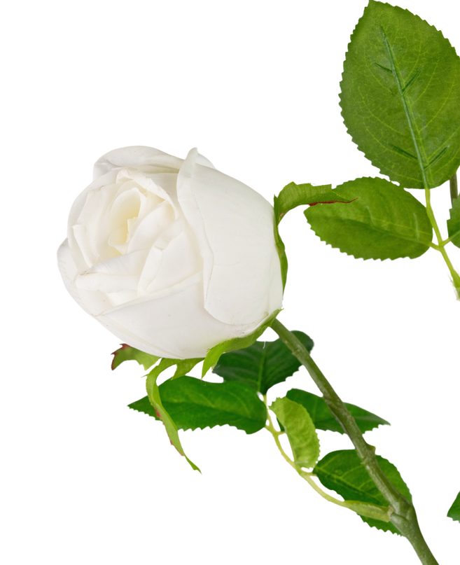 Branche de rose artificielle Real Touch blanc 72 cm