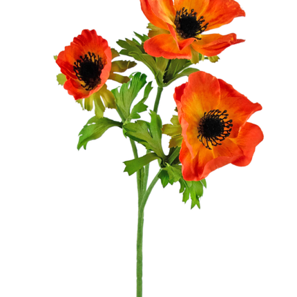 Fleur artificielle Anémone ramifiée orange 56 cm