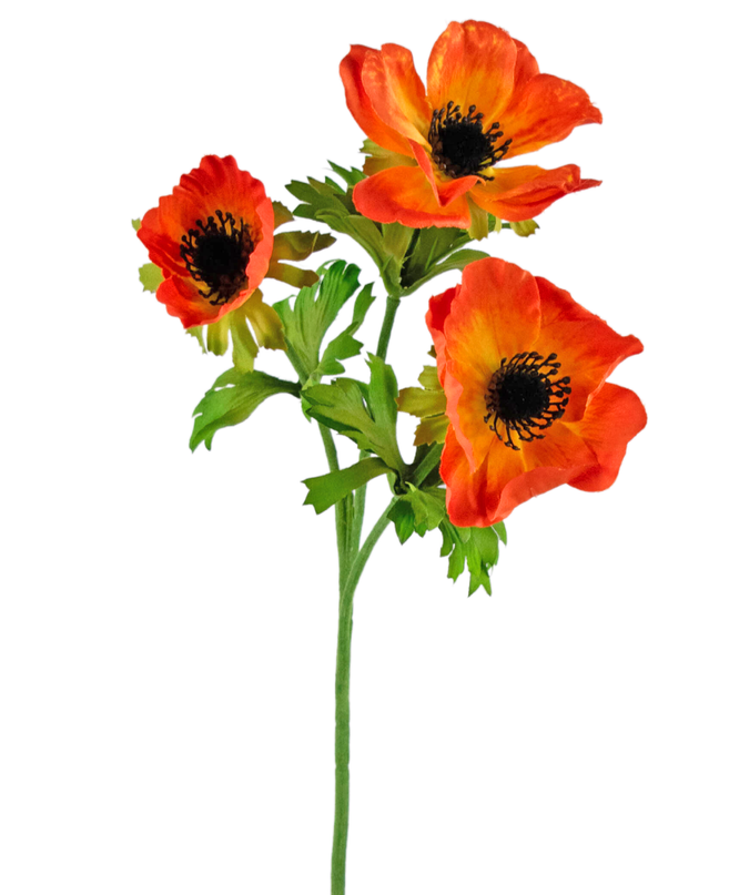 Fleur artificielle Anémone ramifiée orange 56 cm