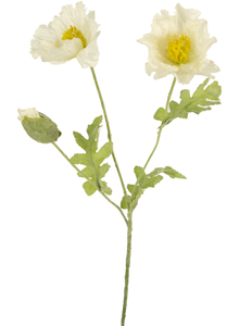Fleur artificielle Coquelicot 73 cm blanc