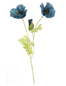 Fleur artificielle Coquelicot 73 cm bleu foncé