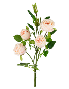 Branche de rose artificielle double Real Touch rose clair 80 cm