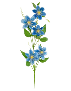 Fleur artificielle Clématite double 78 cm bleu
