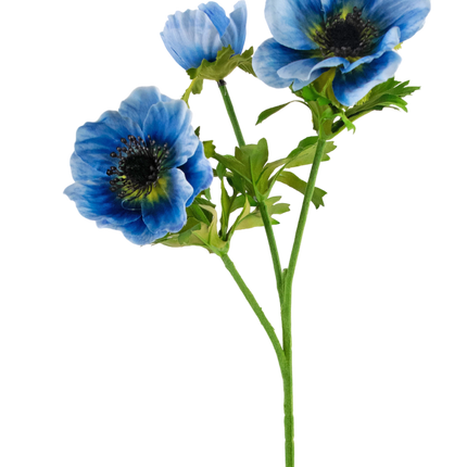 Fleur artificielle Anémone double bleu 56 cm