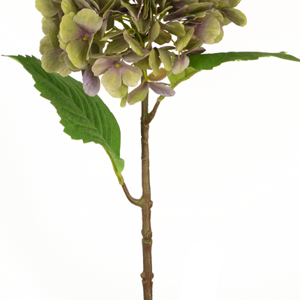 Hortensia artificiel Deluxe 55 cm vert/mauve