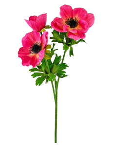 Fleur artificielle Anémone ramifiée rose 56 cm